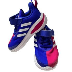 Adidas Disney Mickey Mouse Half & Half Pink‎ Blue Velcro Tennis Shoes Toddler 6K